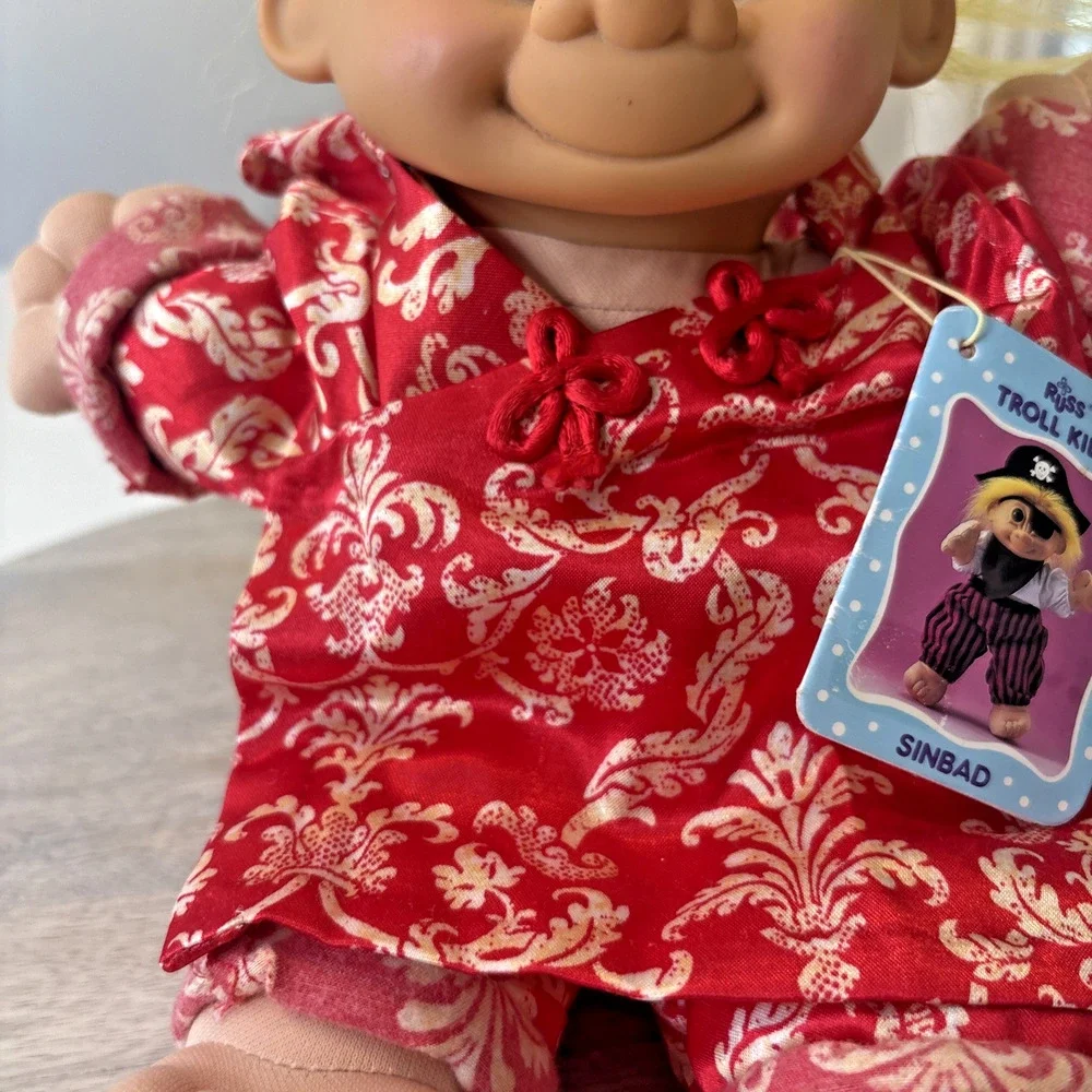 Russ Troll Kids Doll “Sinbad” Yellow Hair Red Outfit w/ Hang Tag Vintage 90s - Picture 4 of 8